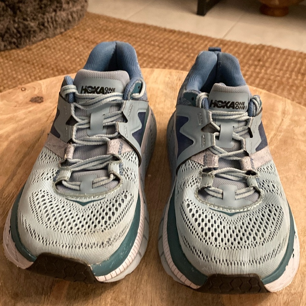 Hoka One One Women's Light Blue and Teal Athletic Running Shoes